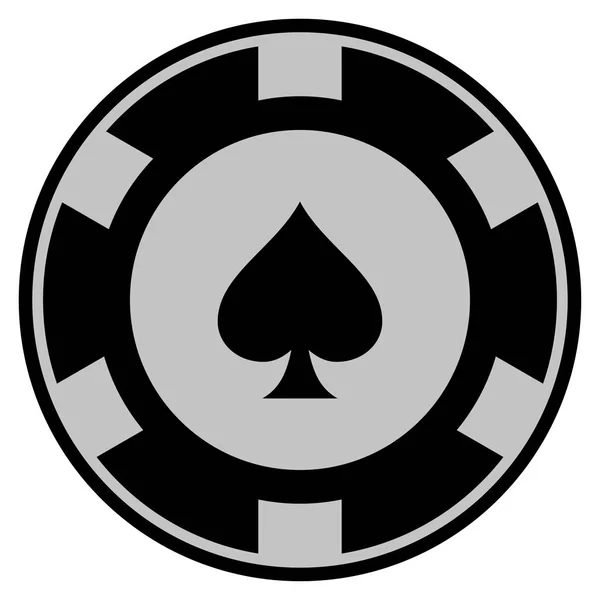 Zwarte Casino van de pieken pak Chip — Stockvector