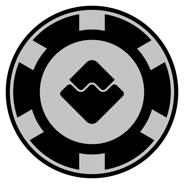 Olas Moneda Black Casino Chip — Archivo Imágenes Vectoriales