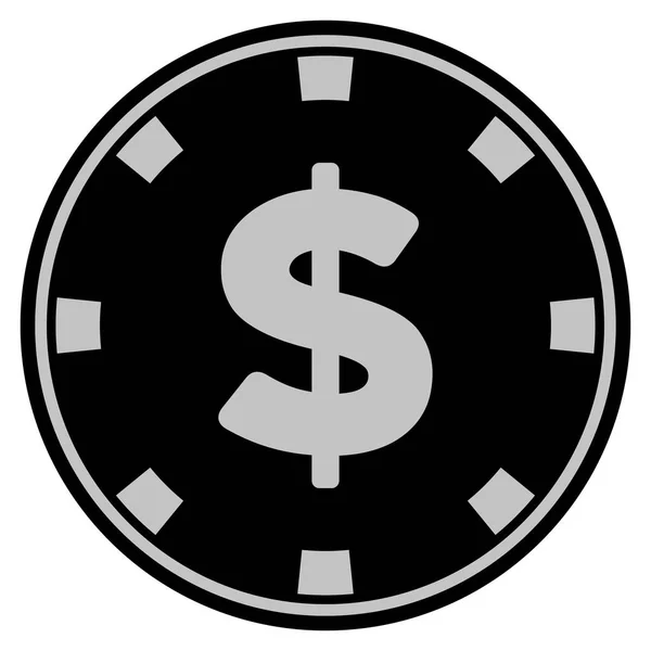 American Dollar negro Casino Chip — Vector de stock