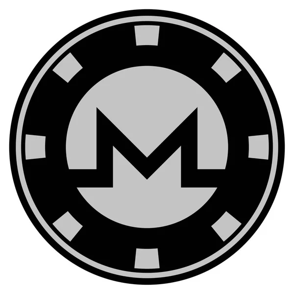 Moneo negro Casino Chip — Vector de stock