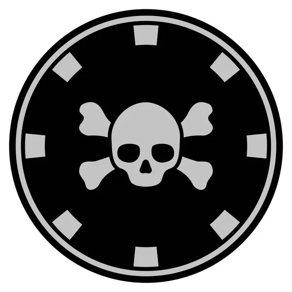 Crânio Crossbones Black Casino Chip — Vetor de Stock