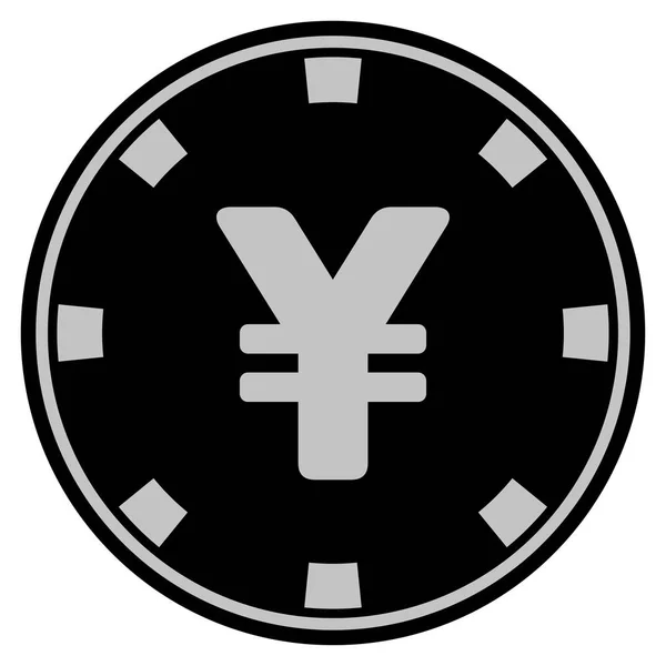 Yuan Black Casino Chip — Vetor de Stock