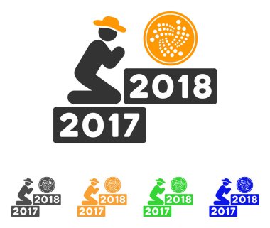 Kişi dua Iota sikke 2018 vektör simgesi