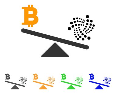 Iota Bitcoin denge ölçek vektör simgesi