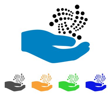 Iota maaş el vektör simgesi