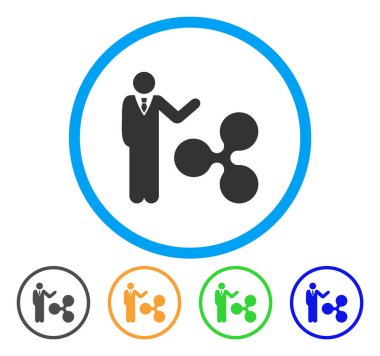 İşadamı dalgalanma yuvarlak simge göster