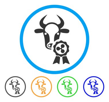 İnek dalgalanma ödül yuvarlak simge