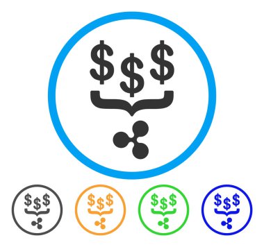 Yuvarlak simge dalgalanma dolar satış huni