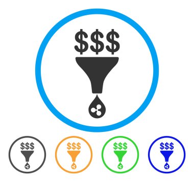 Doları dalgalanma dönüşüm filtre yuvarlak simgesi