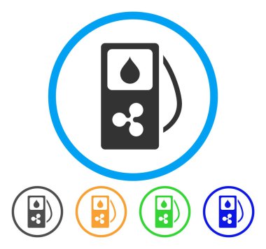 Benzin istasyonu yuvarlak simge dalgalanma