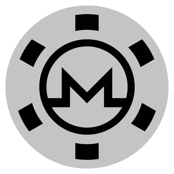 Monero schwarzer Casino-Chip — Stockvektor