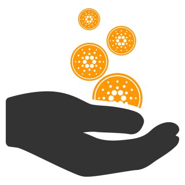 Cardano sikke ödeme el düz simgesi