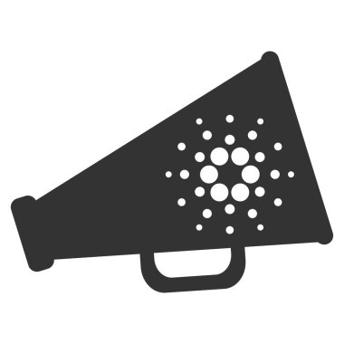 Cardano megafon düz simgesi