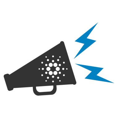 Cardano megafon uyarı düz simgesi