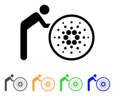 Kişi haddeleme Cardano vektör simgesi