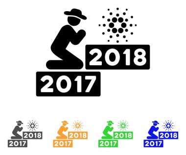 Kişi dua Cardano 2018 vektör simgesi