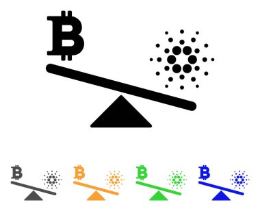Bitcoin Cardano denge vektör simge salıncaklar