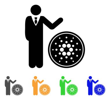 İşadamı Cardano sikke vektör simge göster