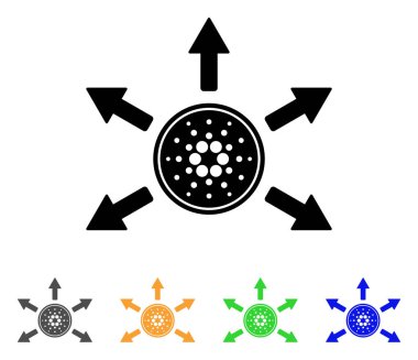 Cardano sikke dağıtım okları simge vektör