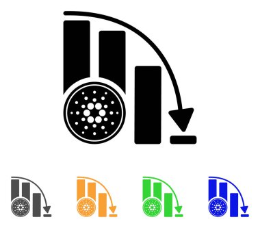 Cardano sikke grafik vektör simgesi aşağı