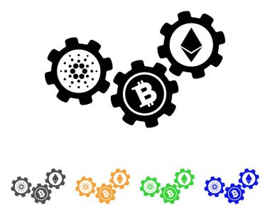 Cardano Cryptocurrency motoru vektör simgesi