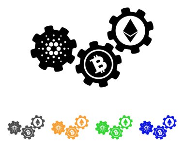 Cardano Cryptocurrency mekanizması vektör simgesi