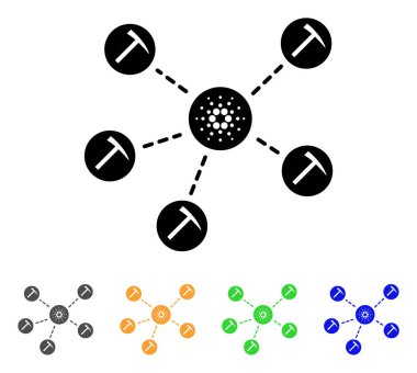 Cardano incelemesi ağ vektör simgesi
