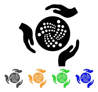 Iota bakım el vektör simgesi