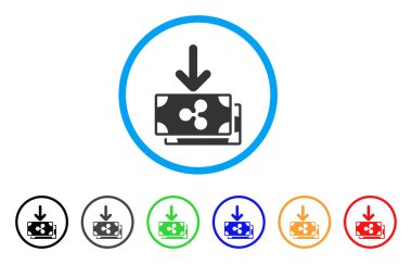 Banknot gelir yuvarlak simge dalgalanma