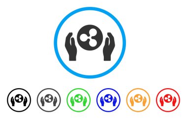 Bakım el yuvarlak simge dalgalanma