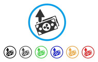 Masraflar banknotlar yuvarlak simge dalgalanma