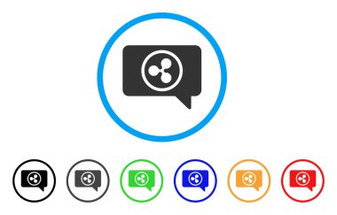 İleti bulut yuvarlak simge dalgalanma