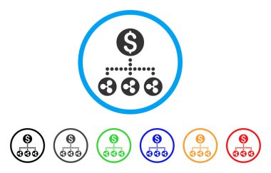 Para ilişkileri yuvarlak simge dalgalanma