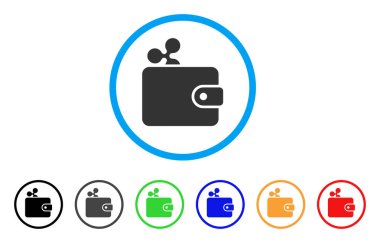 Cüzdan yuvarlak simge dalgalanma