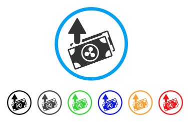 Masraflar banknotlar yuvarlak simge dalgalanma