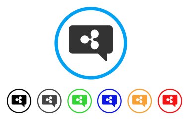 İleti bulut yuvarlak simge dalgalanma