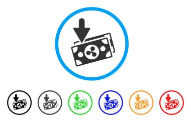 Banknot gelir yuvarlak simge dalgalanma