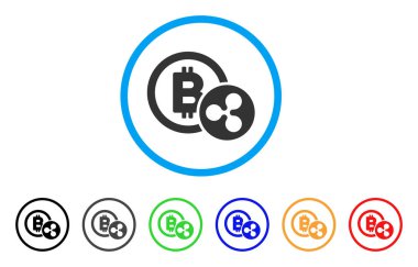 Bitcoin ve dalgalanma yuvarlak simge