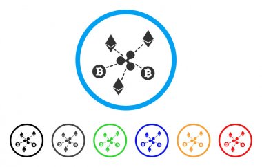 Cryptocurrency ilişkiler simgesi yuvarlak