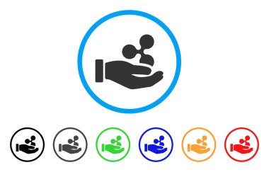 El teklif dalgalanma yuvarlak simgesi