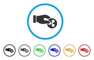 El ödeme dalgalanma yuvarlak simgesi