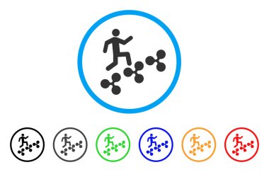 Adam tırmanış dalgalanma yuvarlak simge