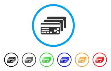 Kartları yuvarlak simge bankacılık dalgalanma