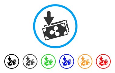 Banknot gelir yuvarlak simge dalgalanma