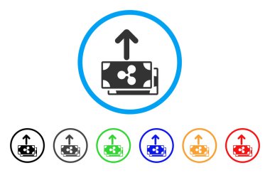 Yuvarlak simge dışarı dalgalanma banknotlar ödeme