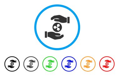 Madeni para sigorta eller yuvarlak simge dalgalanma