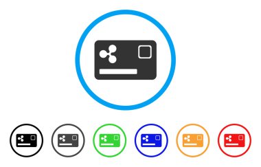 Kredi kartı yuvarlak simge dalgalanma