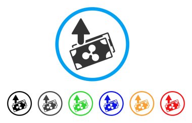 Masraflar banknotlar yuvarlak simge dalgalanma