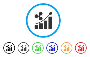 Büyüme grafik yuvarlak simge dalgalanma