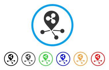 Konumu bağlantıları yuvarlak simge dalgalanma